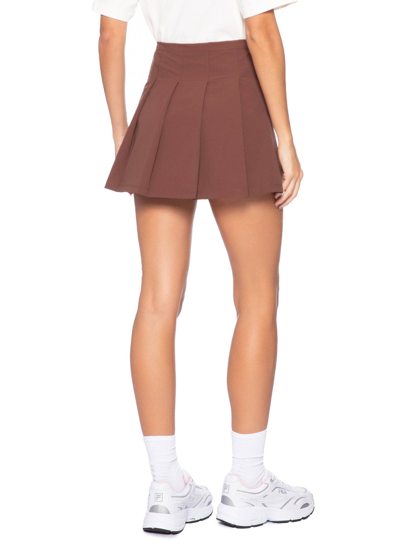 Saia Feminina Pleated Ag Marrom Fila