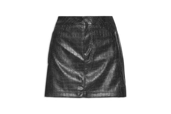 Saia Feminina Pleather – Preto