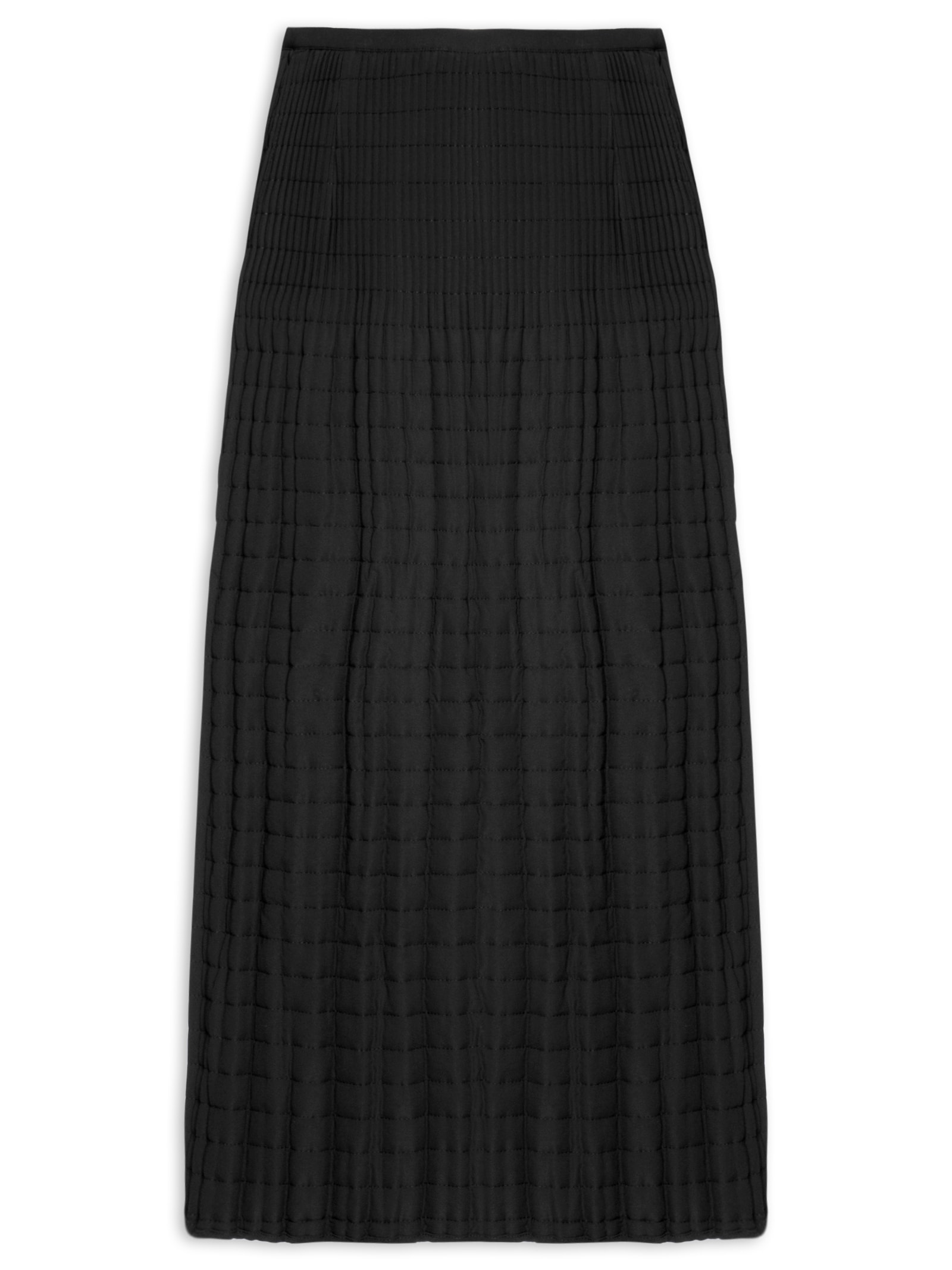 Saia Feminina Plissê Matelassê Preto Osklen