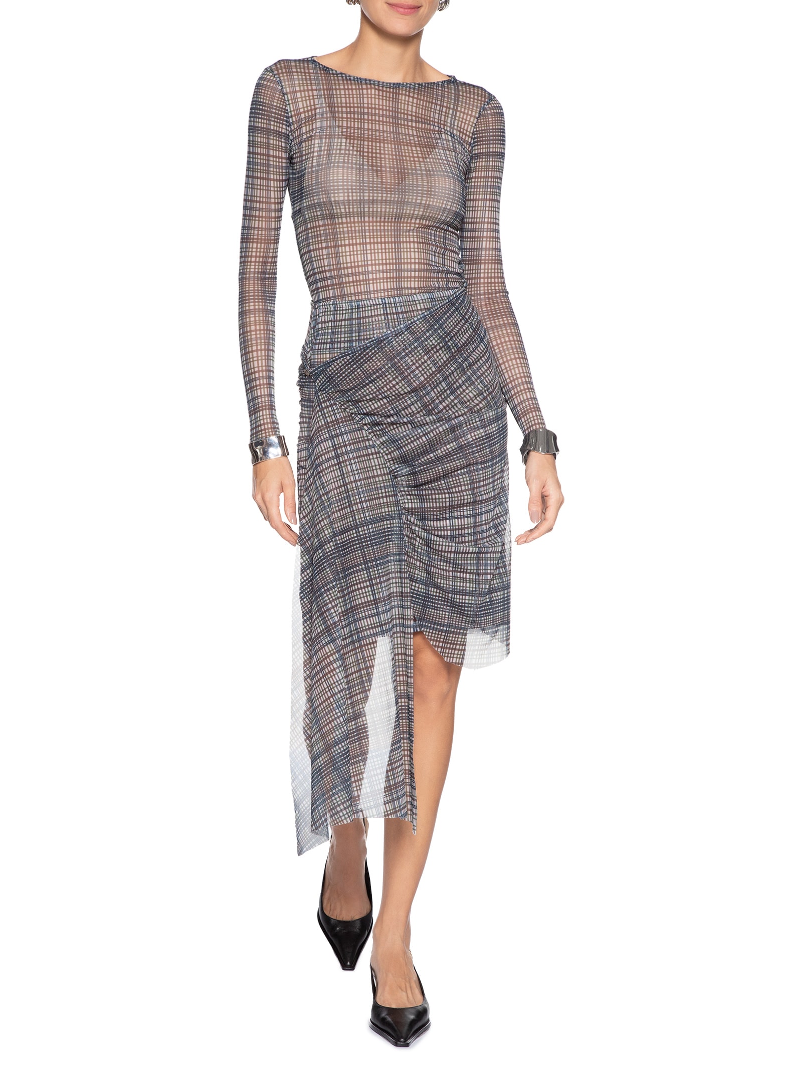 Saia Feminina Transpassada em Tule Azul '2Essential