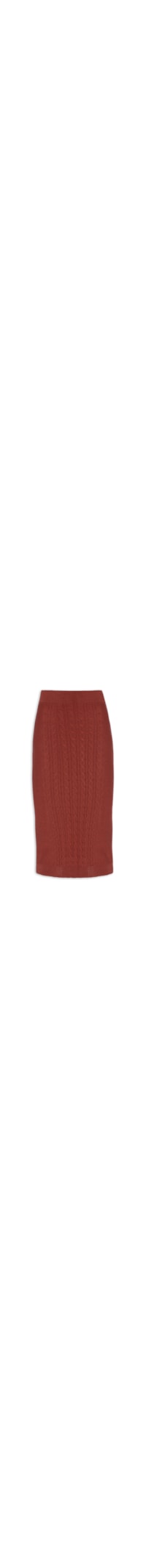 Saia Feminina Tricot Midi Texturizada - Vermelho