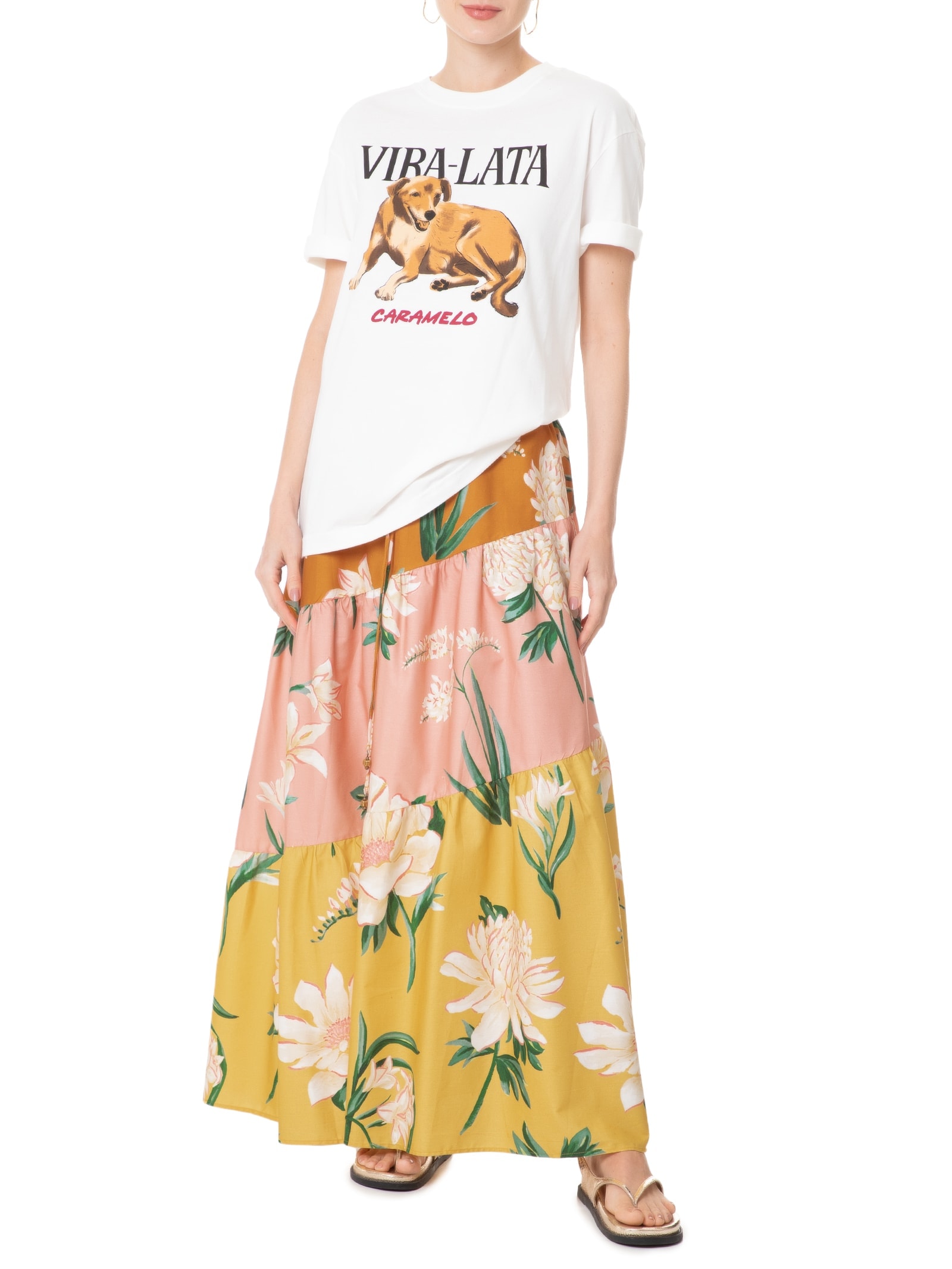 Saia Floral Alice Amarelo Farm