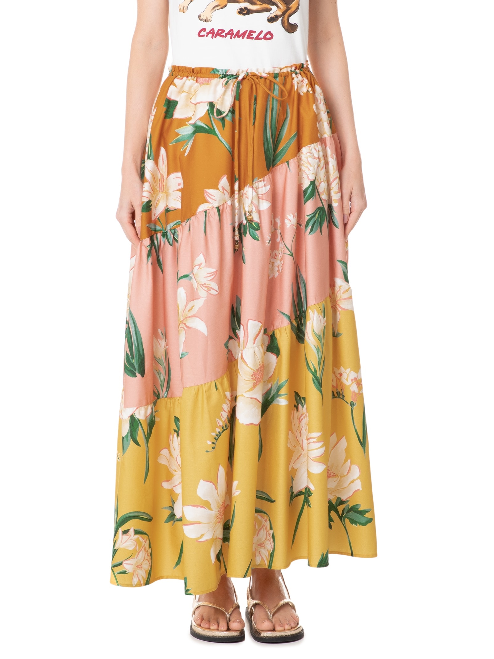 Saia Floral Alice Amarelo Farm