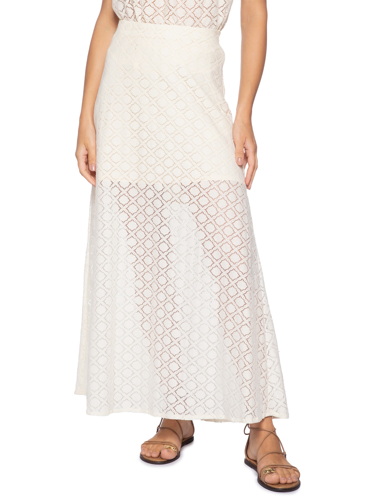 Saia Godê Renda Branco Dress To