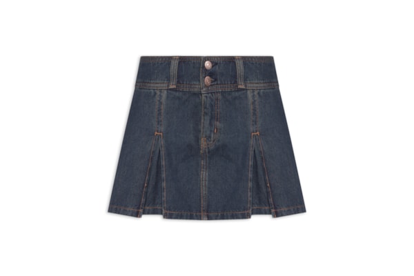Saia Inverted Pleat Mini - Azul