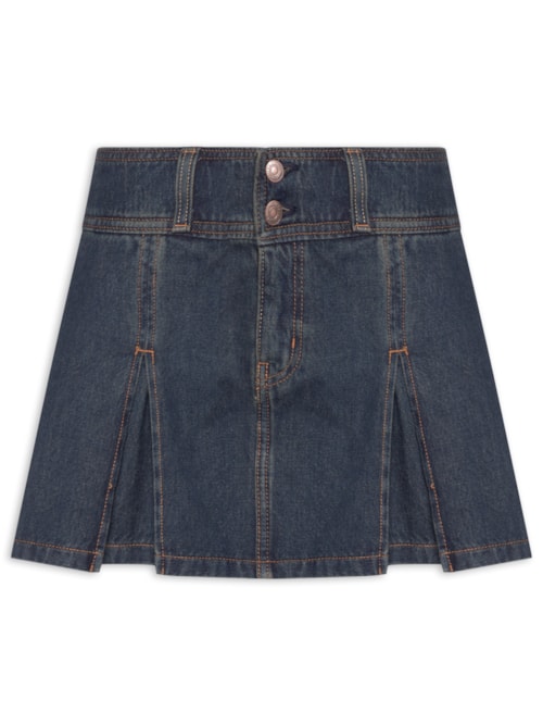 Saia Inverted Pleat Mini - Azul