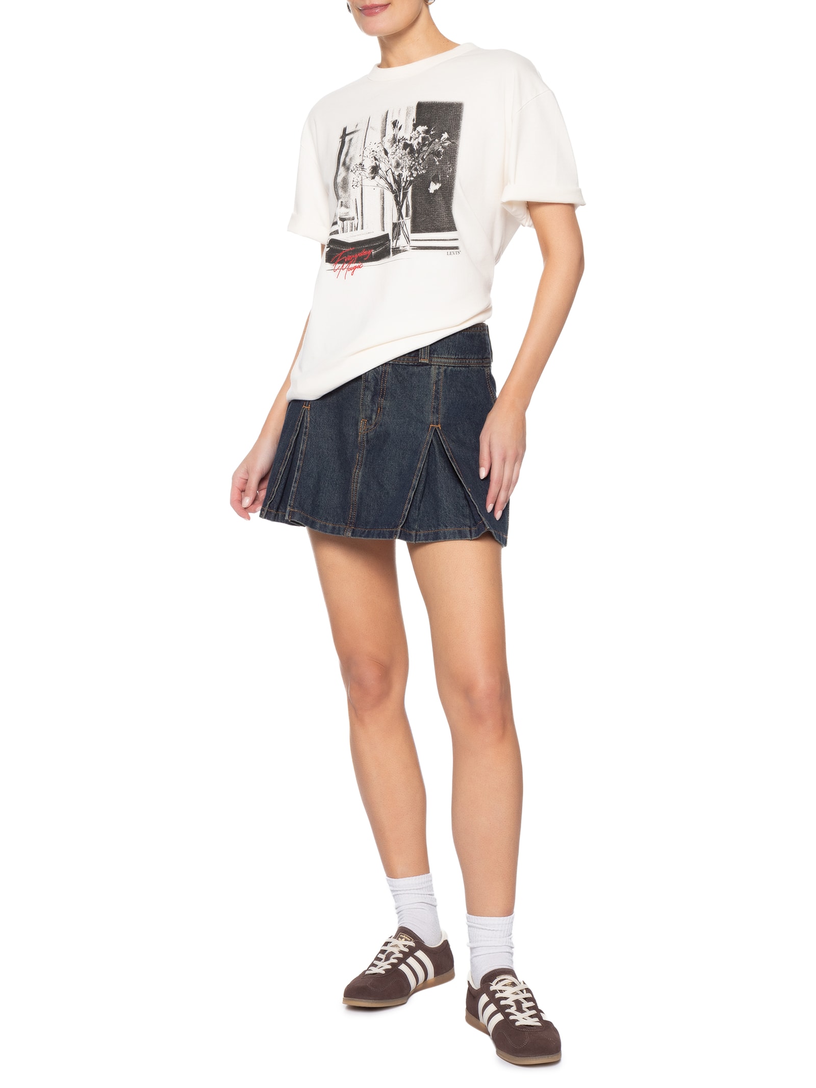 Saia Inverted Pleat Mini Azul Levi's