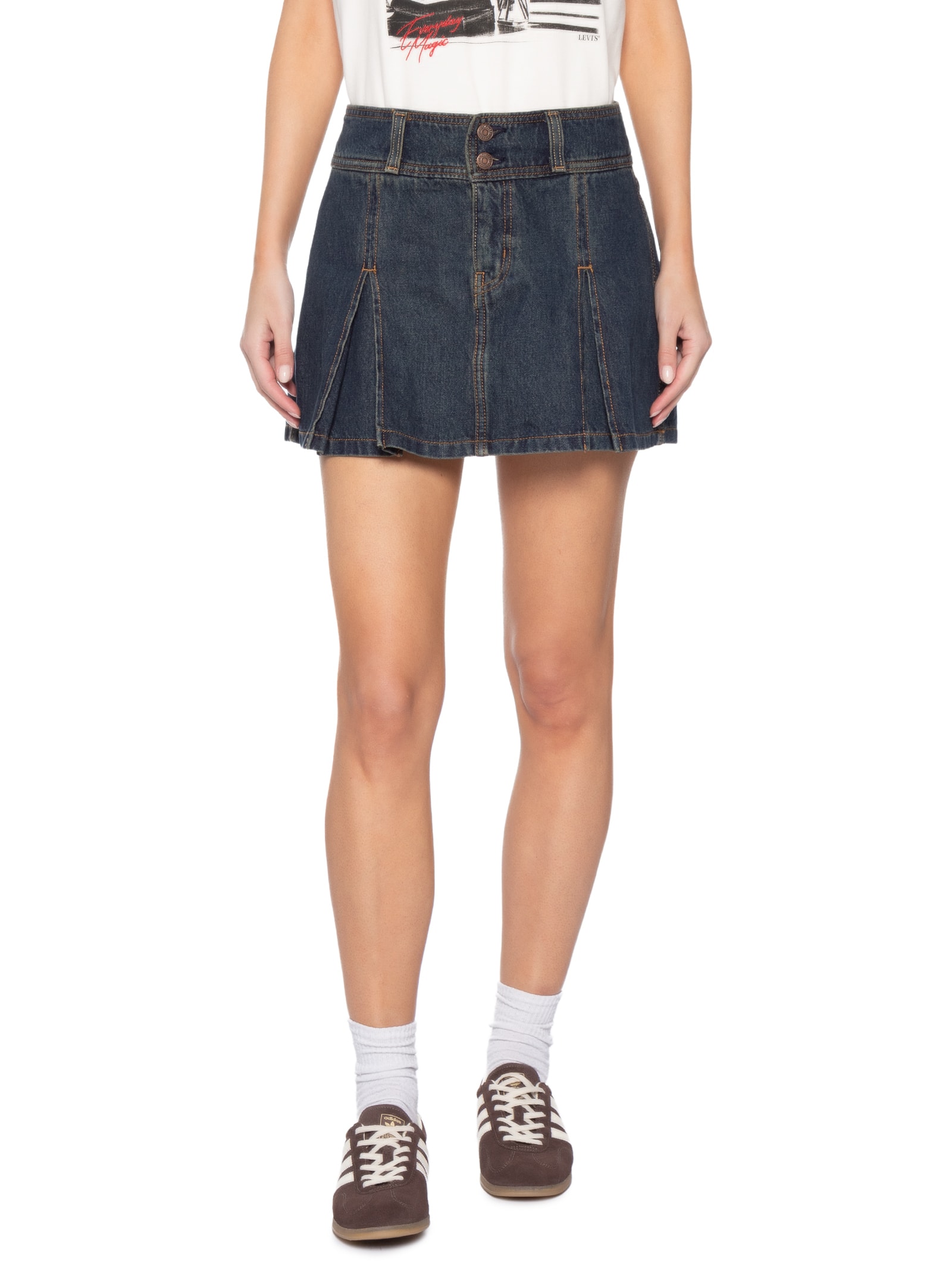 Saia Inverted Pleat Mini Azul Levi's