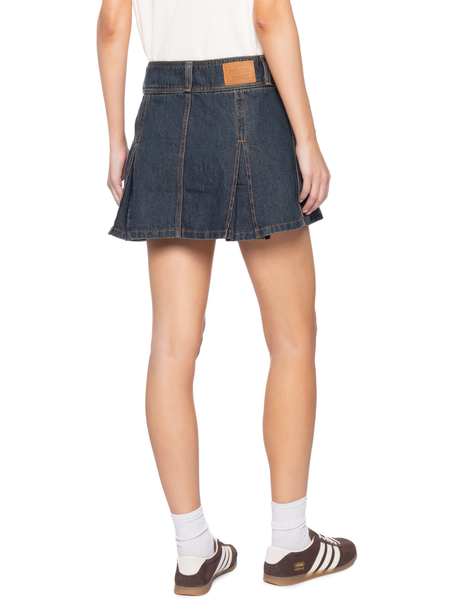 Saia Inverted Pleat Mini Azul Levi's