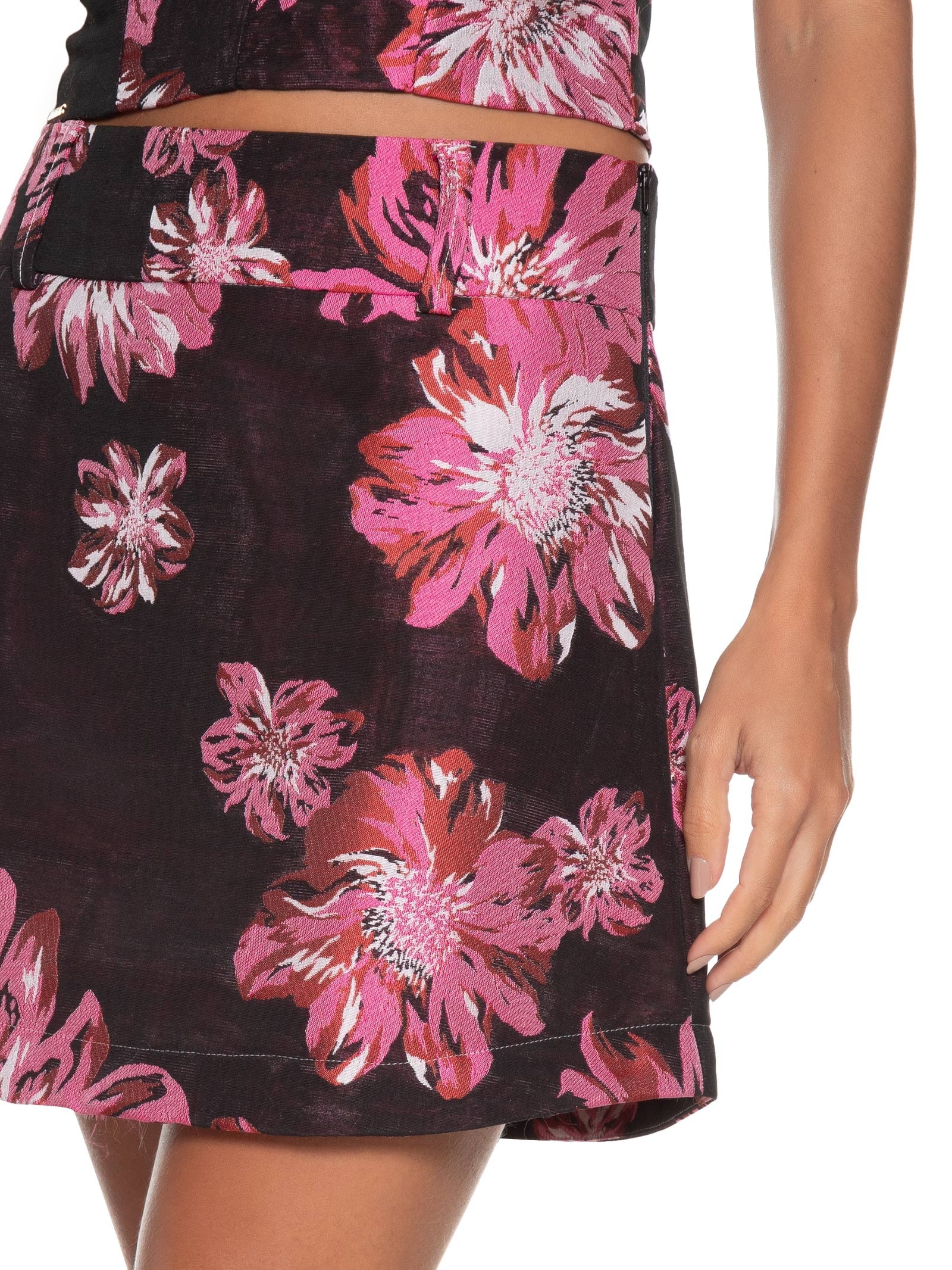 Saia Jacquard Rosa Colcci