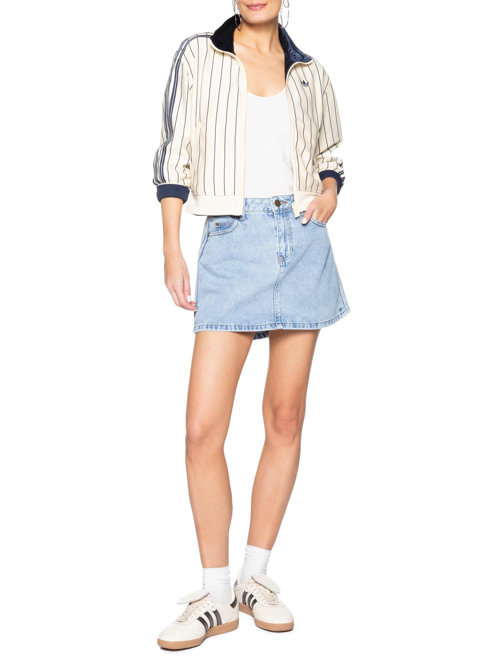 Saia Jeans Adicolor Azul Adidas Originals