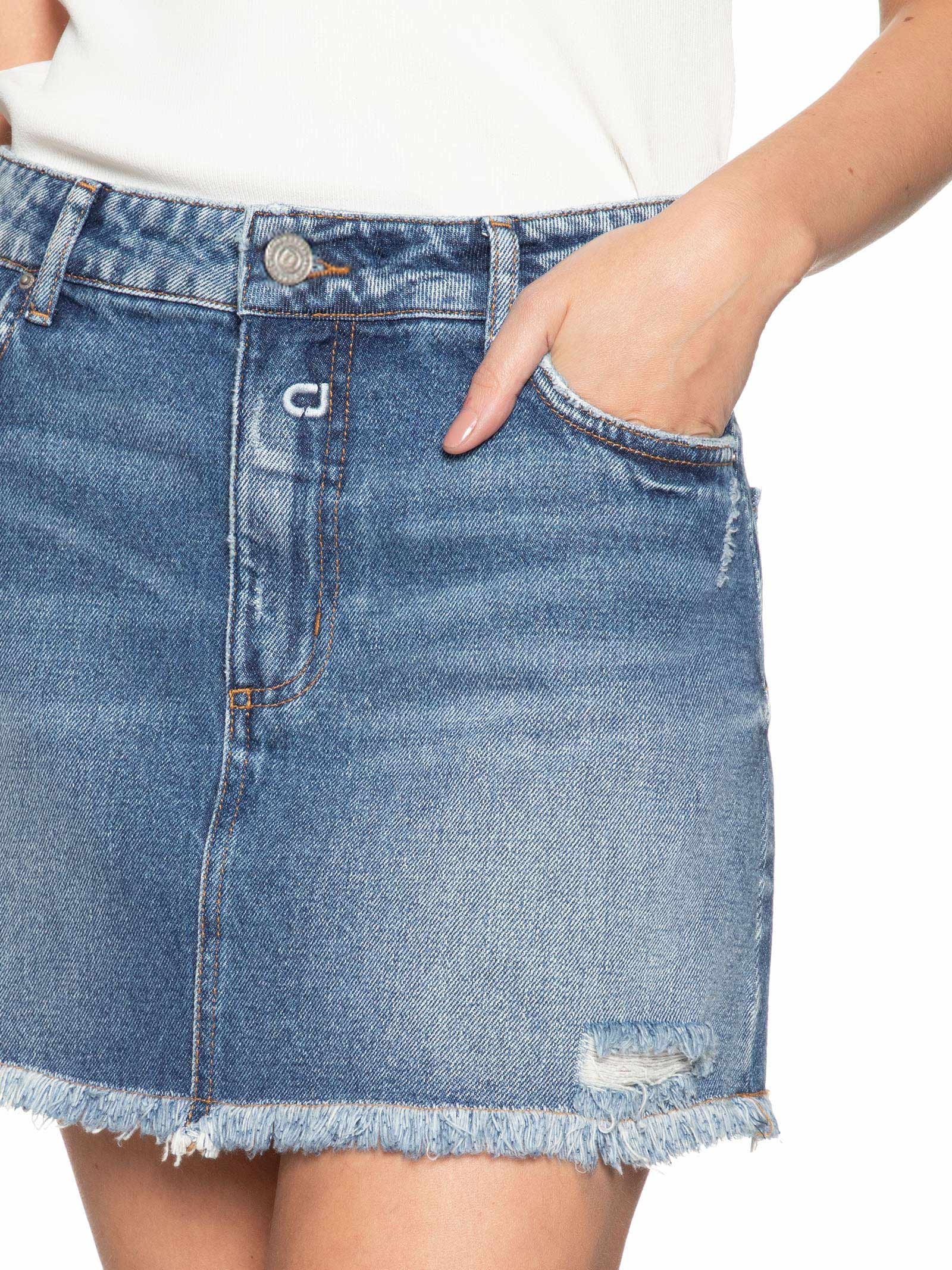 Saia Jeans Azul  Colcci Jeans