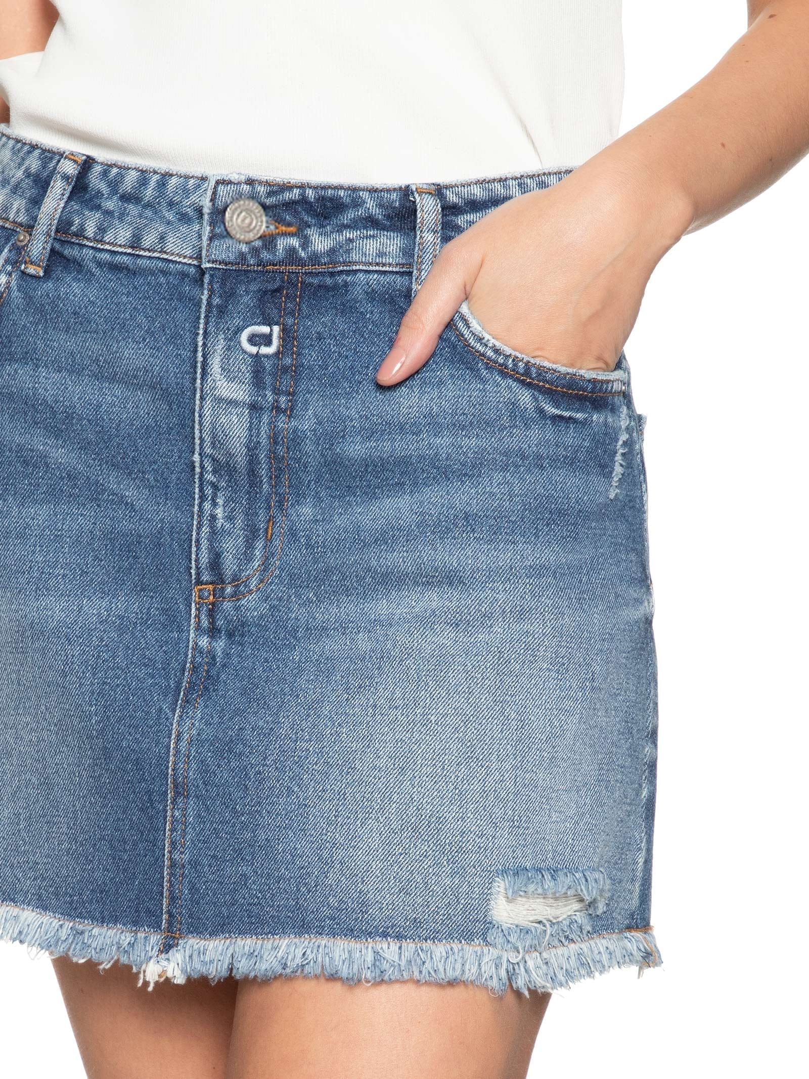 Saia Jeans Azul  Colcci Jeans