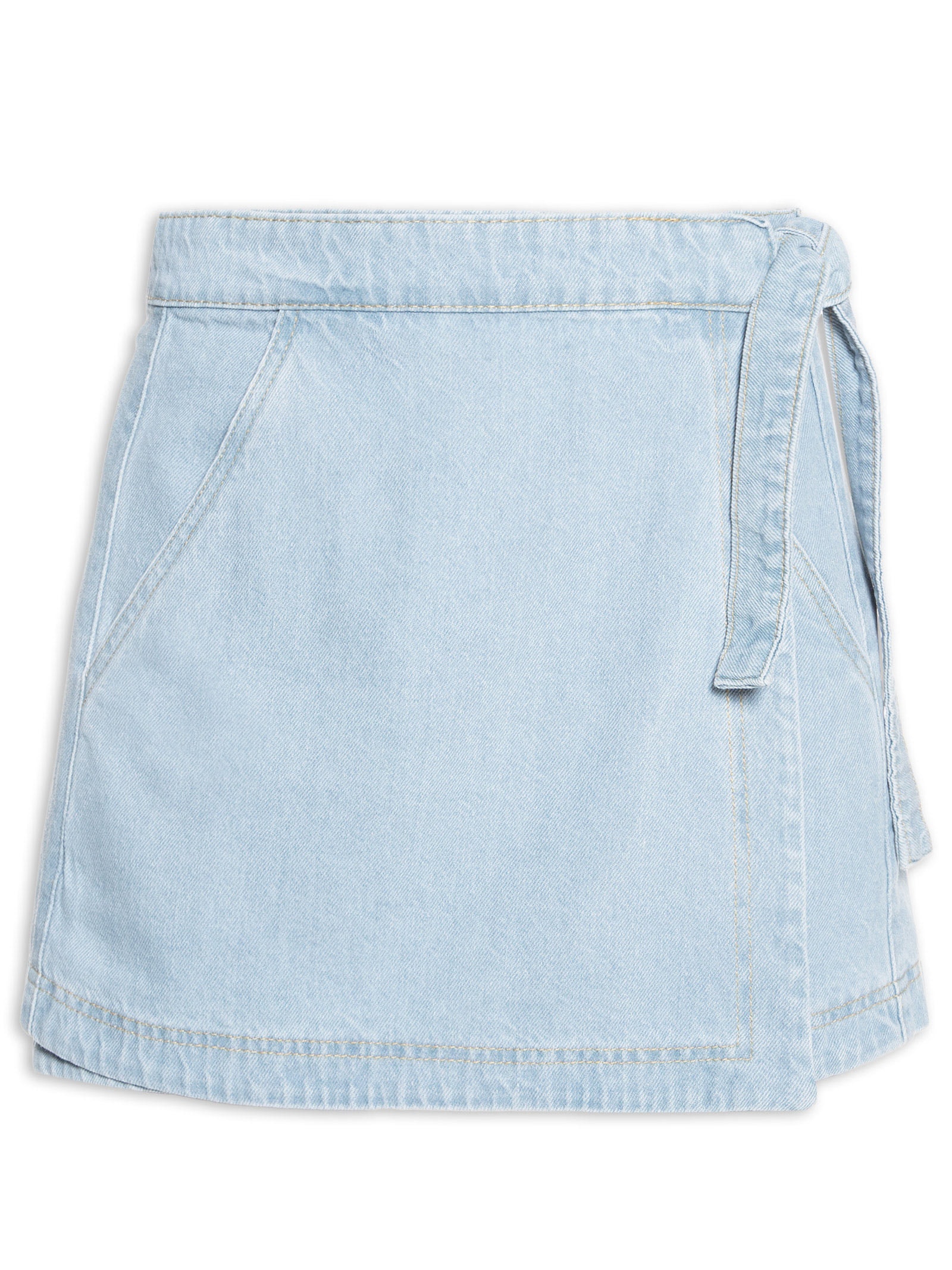 Saia Jeans Baby Blue Amarração Azul Dress To