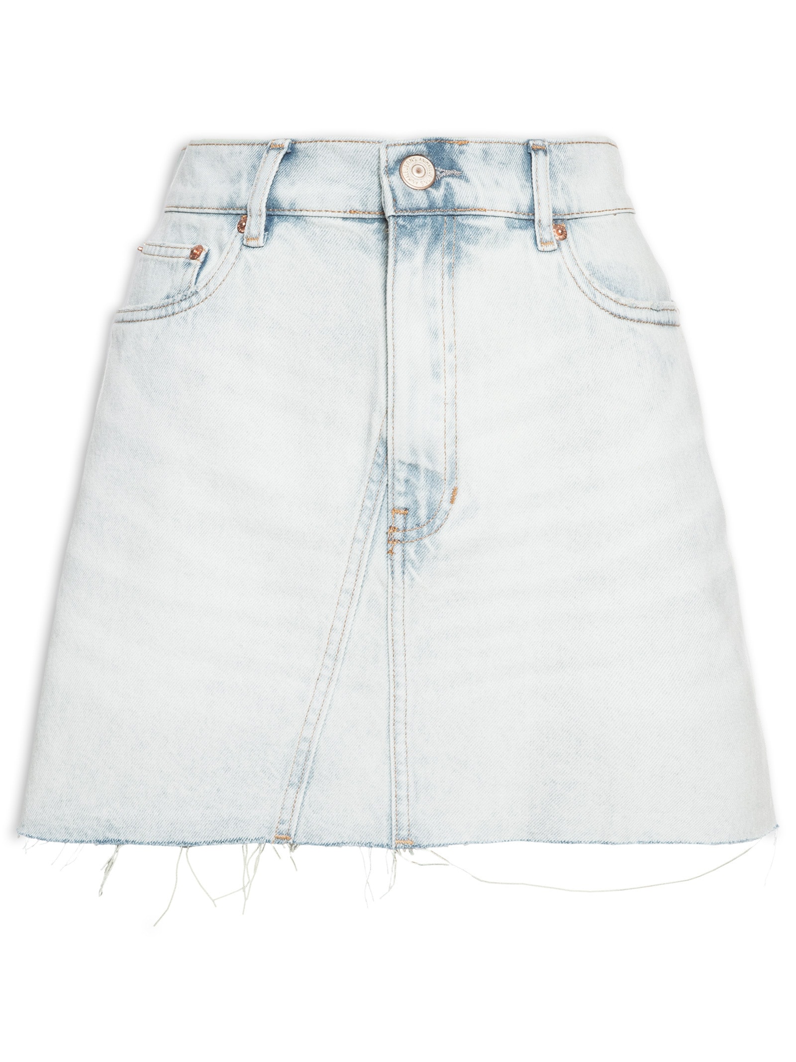  Saia Jeans Box Recorte Frontal Azul Animale Jeans