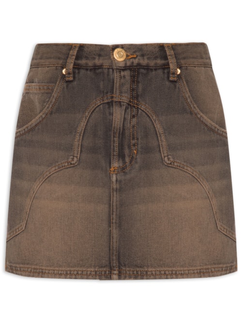 Saia Jeans Box Western – Preto