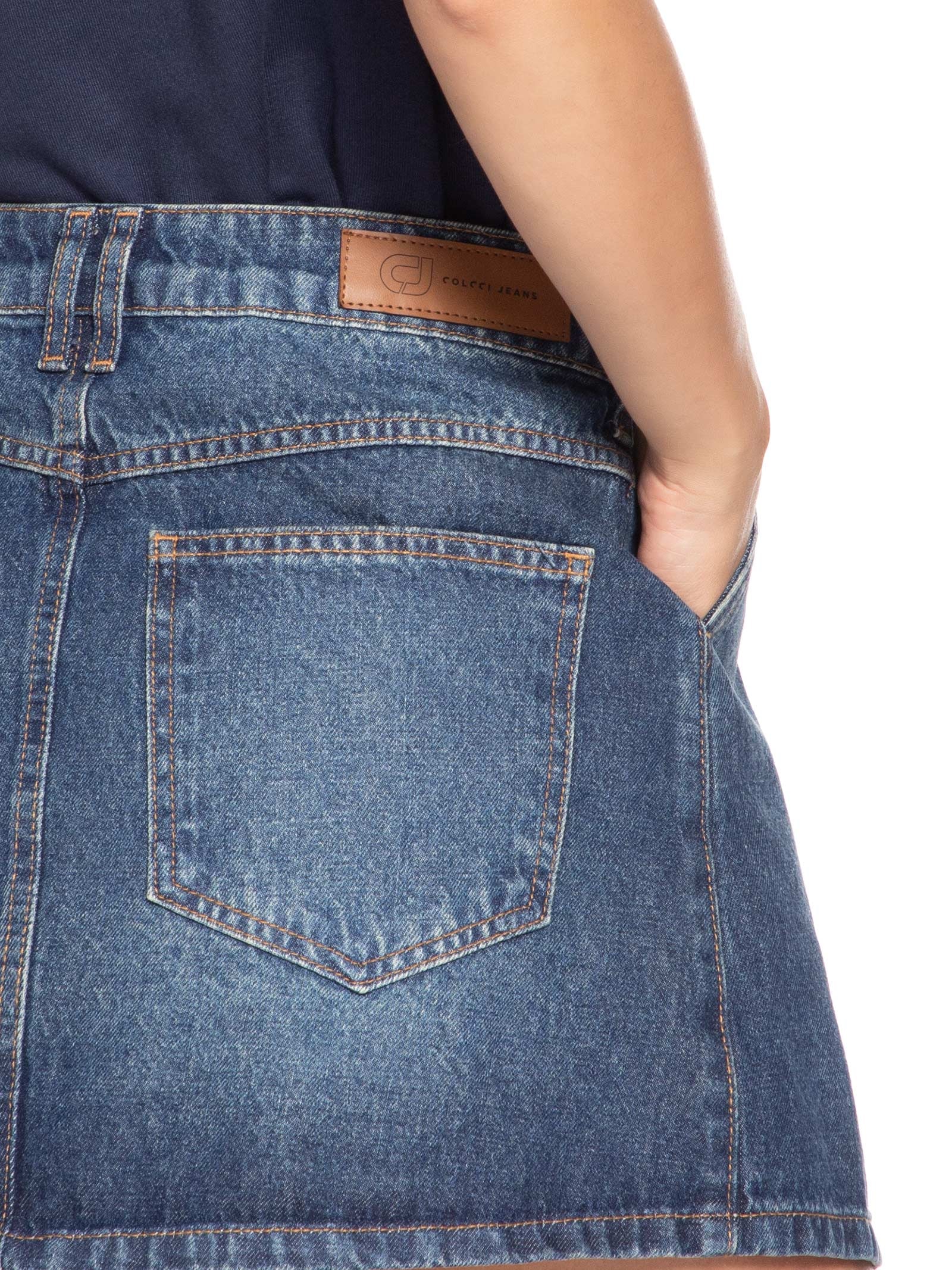 Saia Jeans Cancun Azul Colcci Jeans