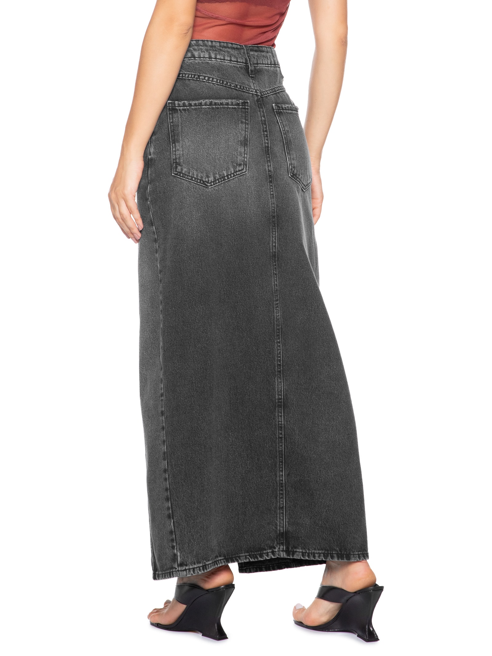 Saia Jeans Cancun Preto Colcci Jeans