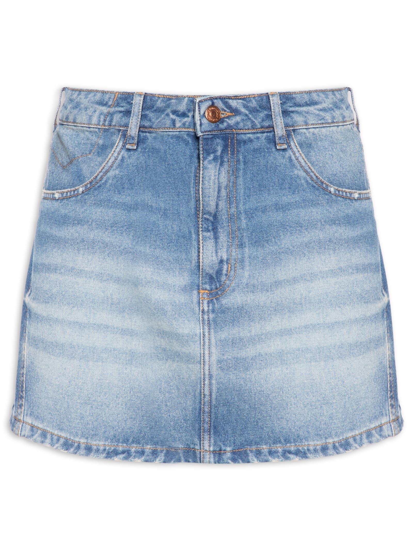 Saia Jeans Cintura Média Azul My Favorite
