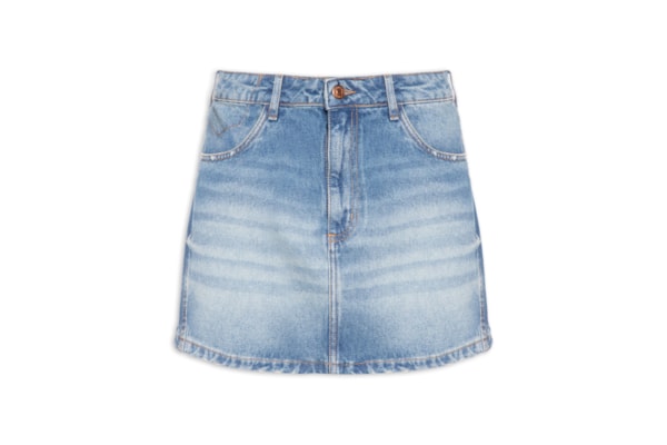 Saia Jeans Cintura Média - Azul