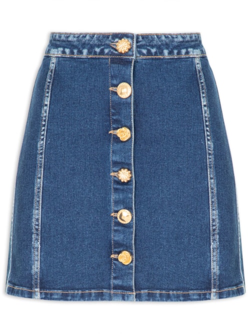 Saia Jeans Comfort Super Hight - Azul