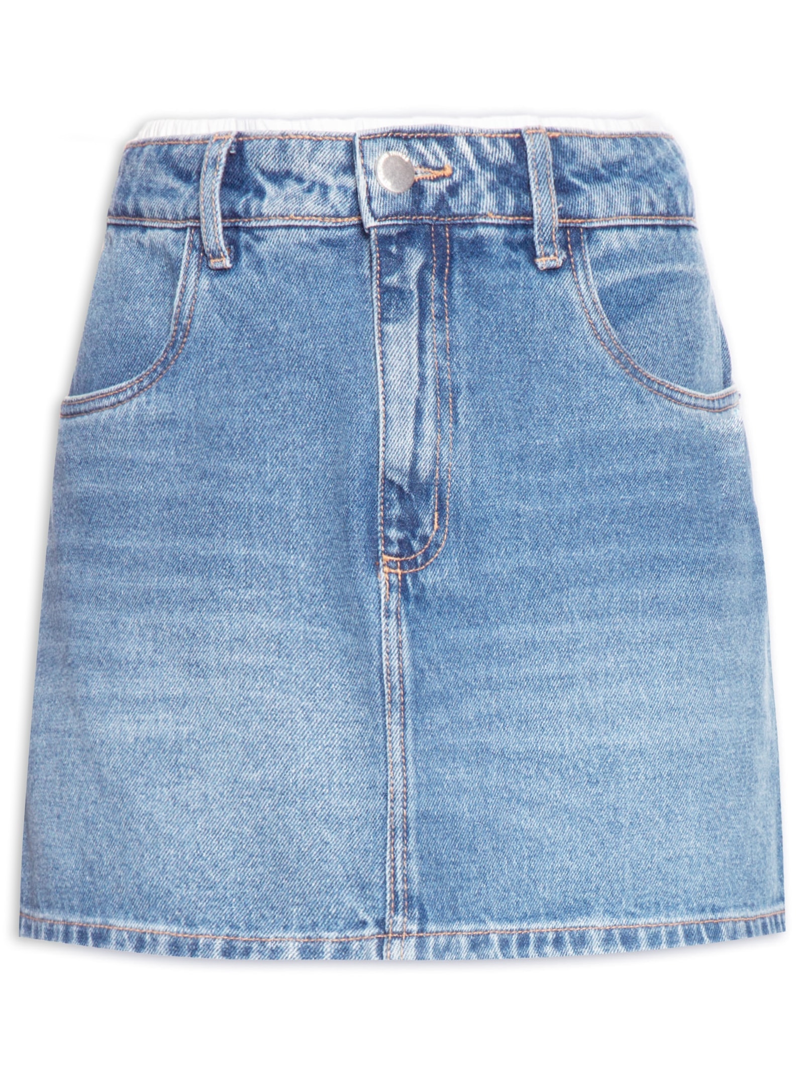 Saia Jeans Curta High Azul My Favorite Things