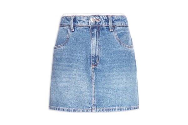 Saia Jeans Curta High - Azul
