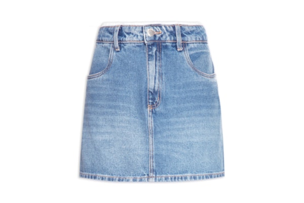 Saia Jeans Curta High - Azul