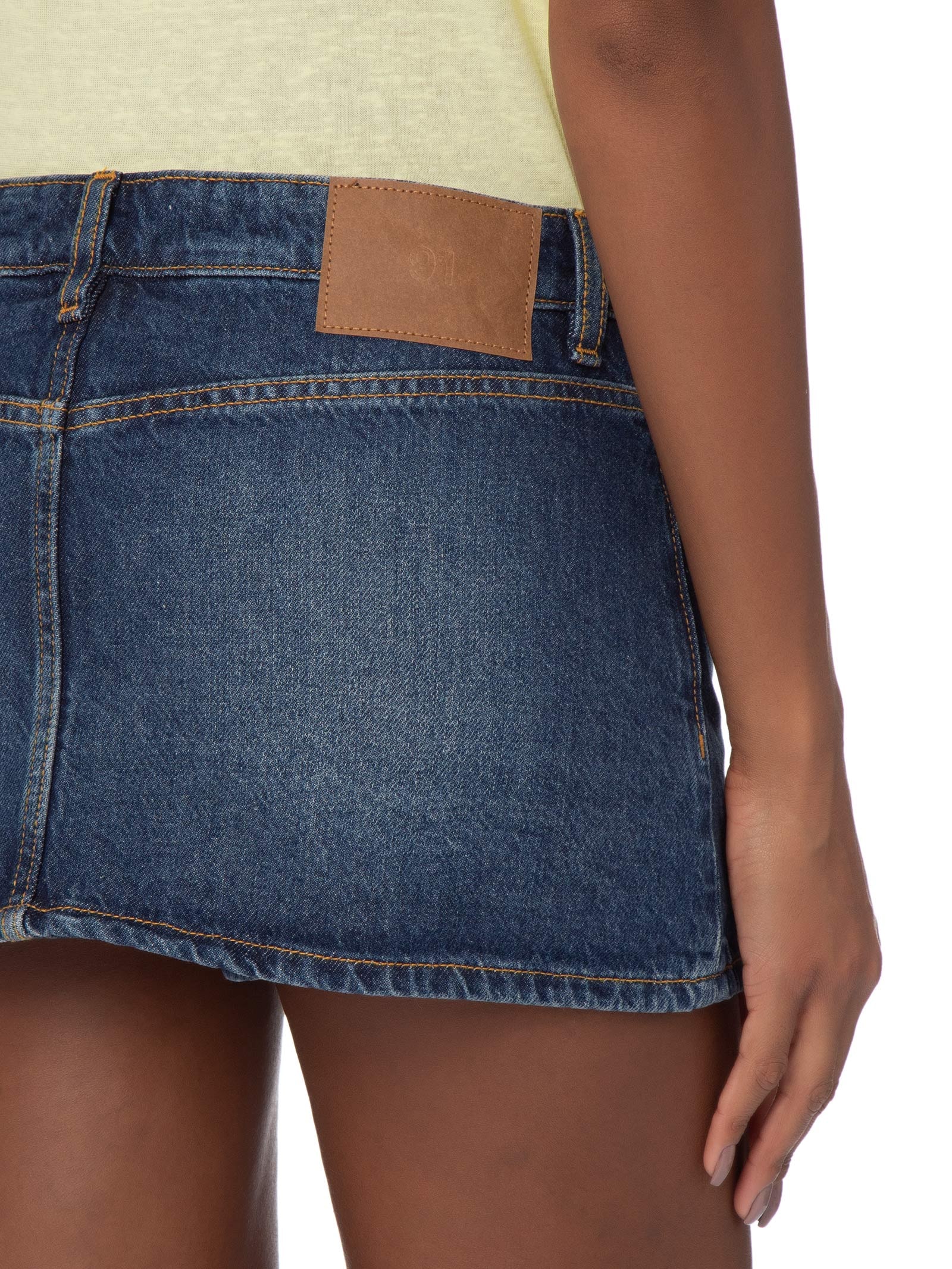 Saia Jeans Curta Original Denim Skort Azul Cotton On