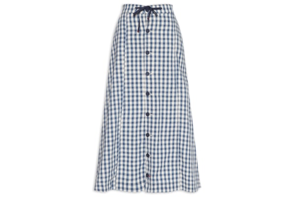 Saia Jeans Jeans Vichy - Azul