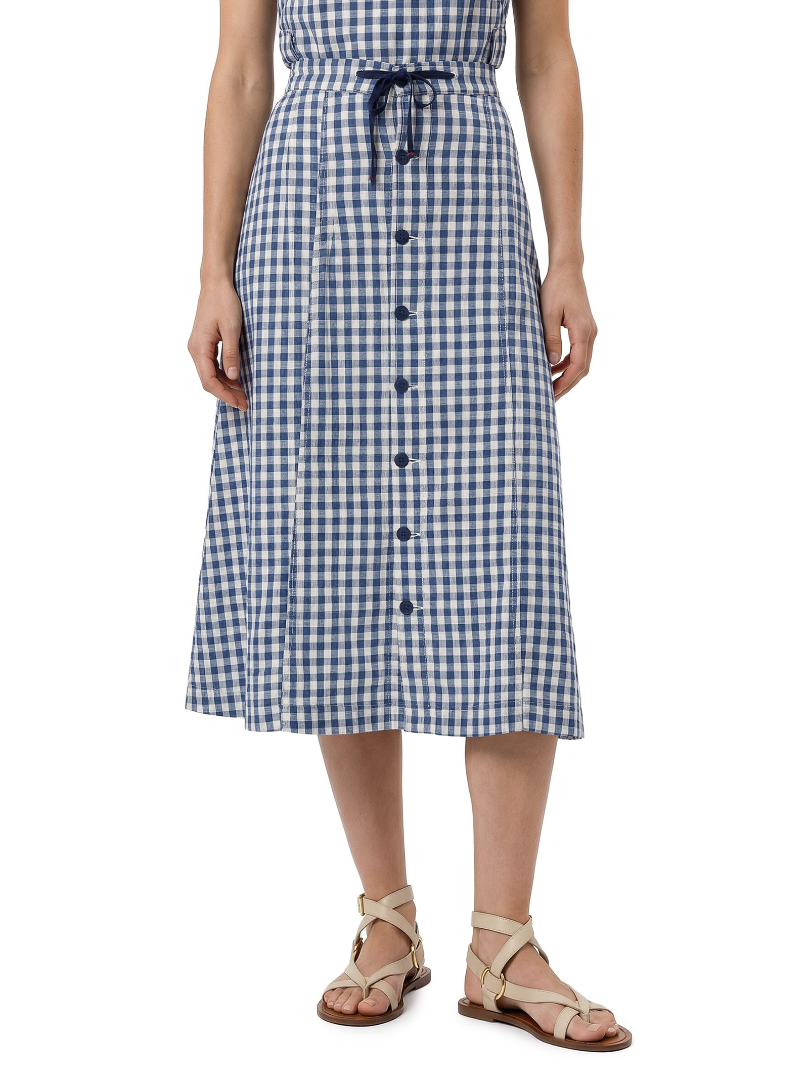 Saia Jeans Jeans Vichy Azul Cantão