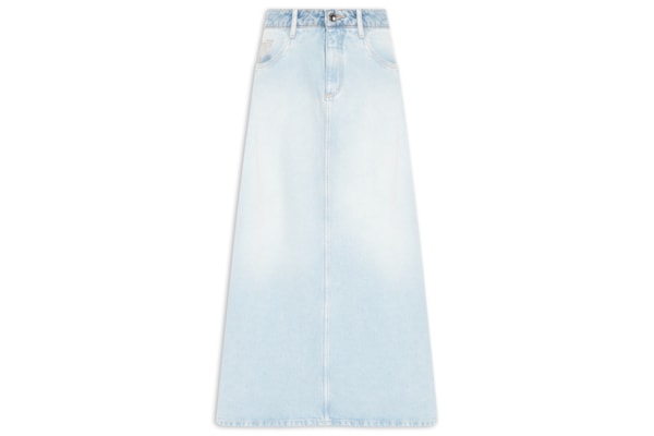 Saia Jeans Longa Cintura Média - Azul