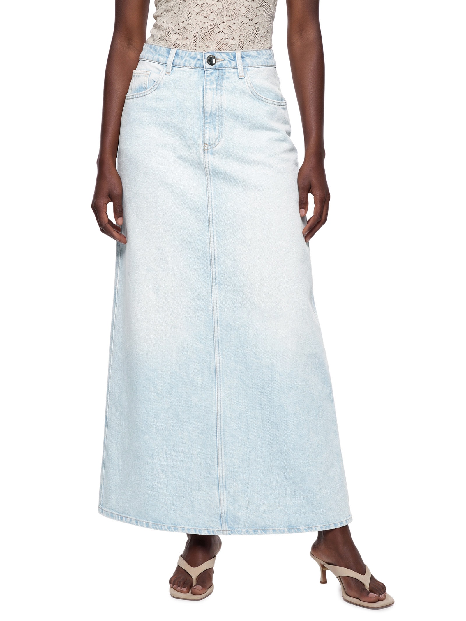 Saia Jeans Longa Cintura Média Azul My Favorite