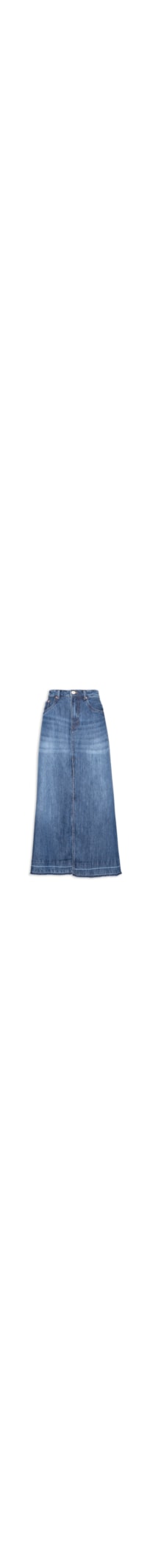 Saia Jeans Longa Com Fenda - Azul