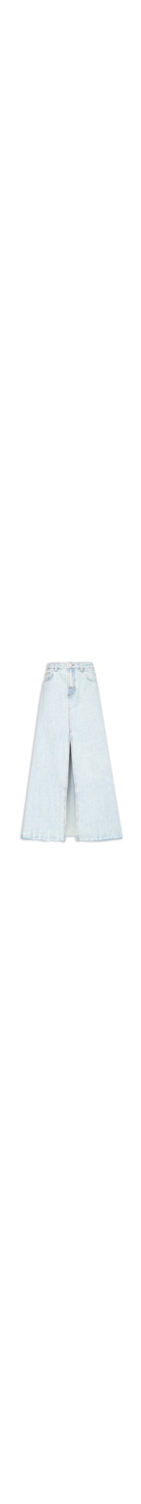 Saia Jeans Longa Fenda Frontal - Azul