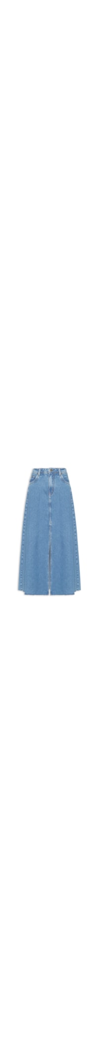 Saia Jeans Longa Fenda Frontal - Azul