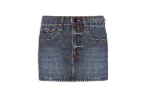 Saia Jeans Metal Lateral - Azul