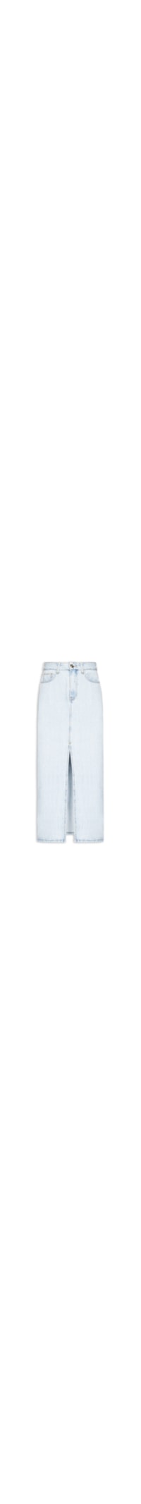 Saia Jeans Midi Com Fenda - Azul