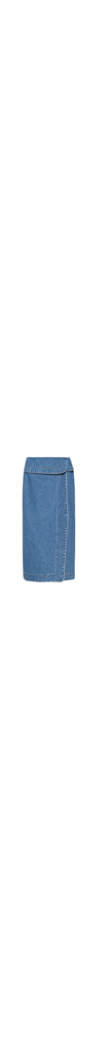Saia Jeans Midi Envelope - Azul