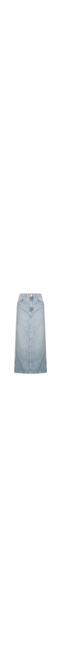 Saia Jeans Midi Fenda Lateral - Azul