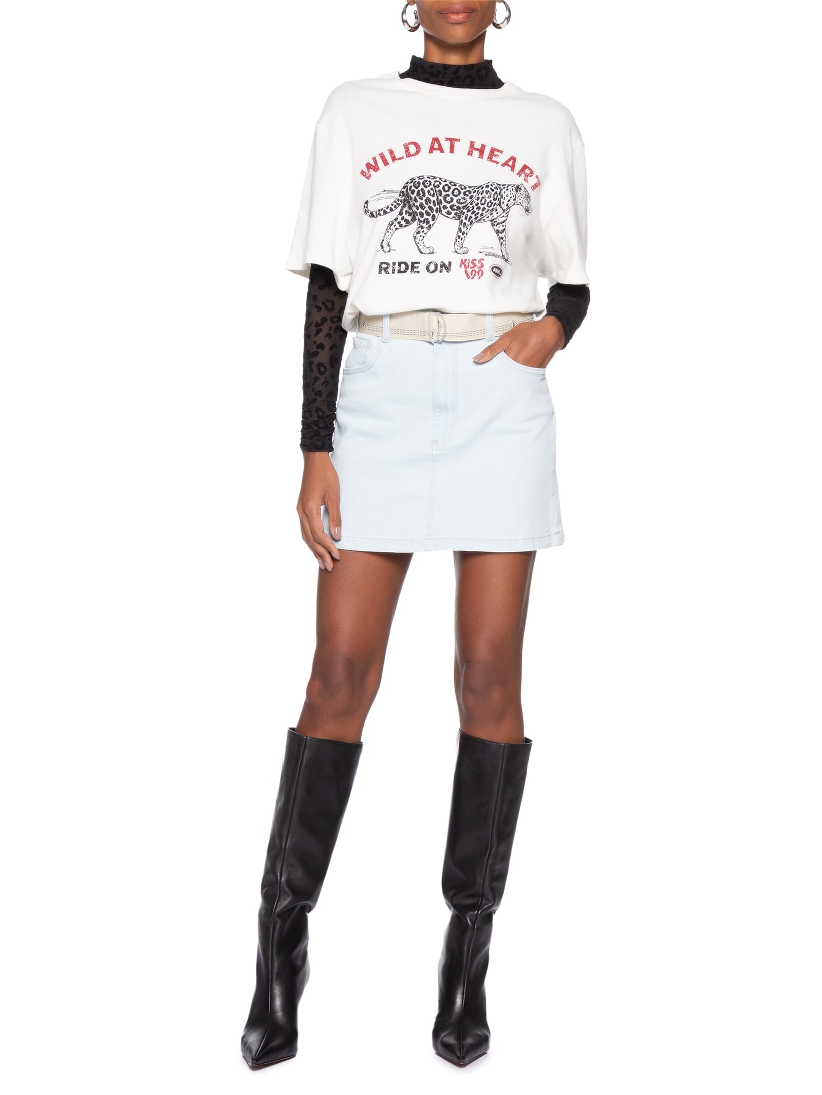 Saia Jeans Mini Azul Forum