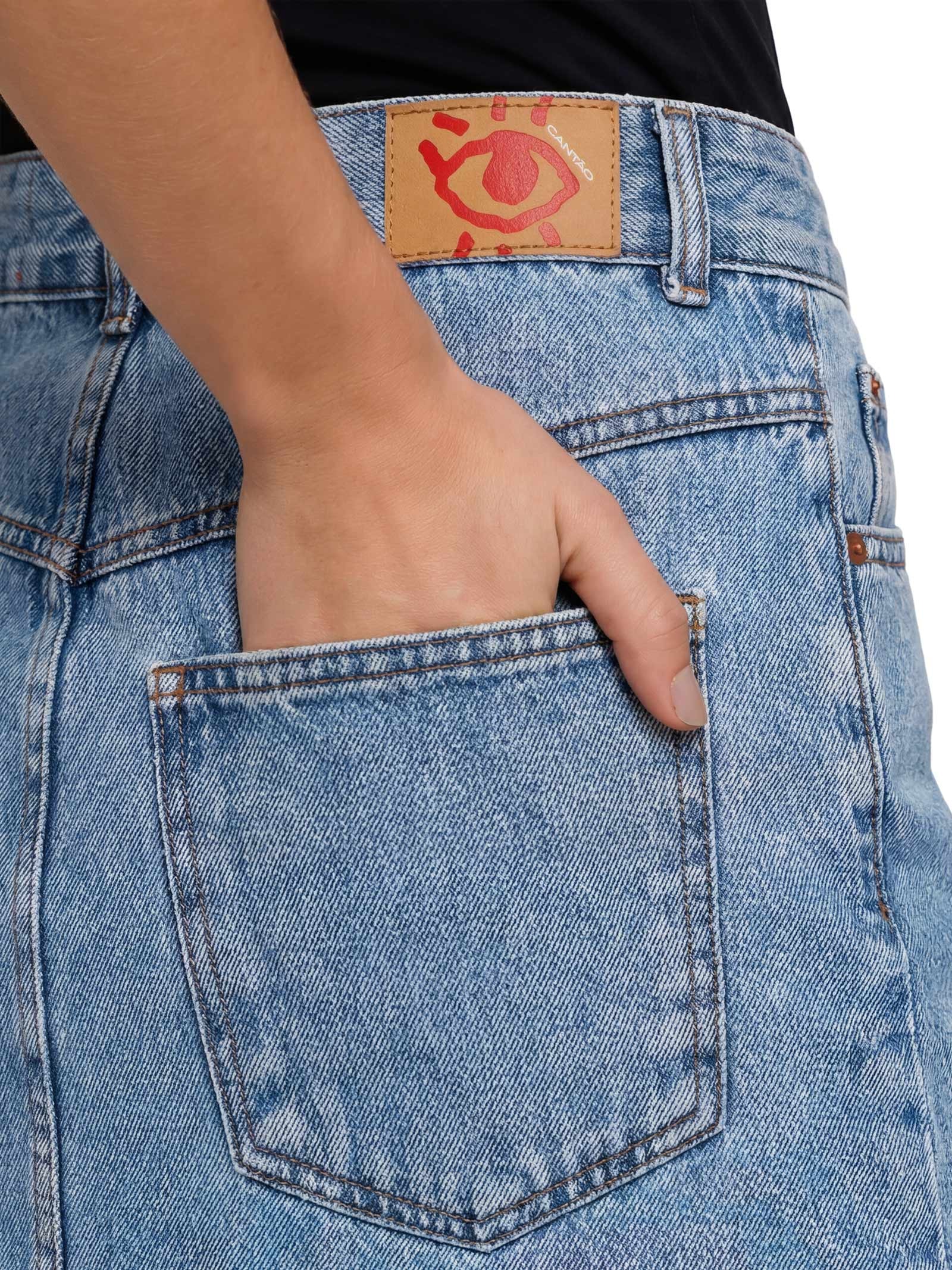 Saia Jeans Mini Frenesi Azul Cantão