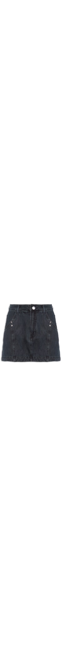 Saia Jeans Recorte Arredondado Frente - Azul