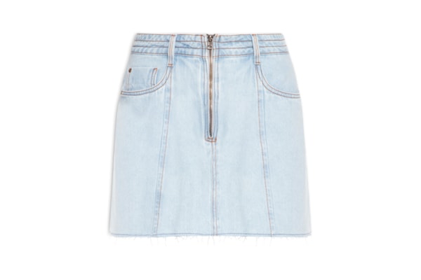 Saia Jeans Zíper - Azul