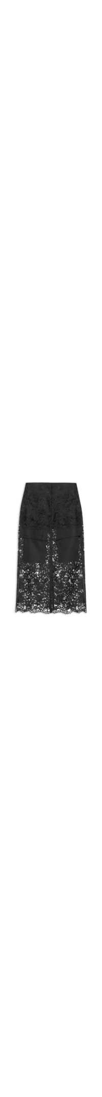 Saia Lapis De Renda Com Bolsos - Preto