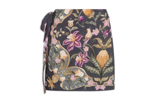 Saia Lenço Floral Talita - Cinza 