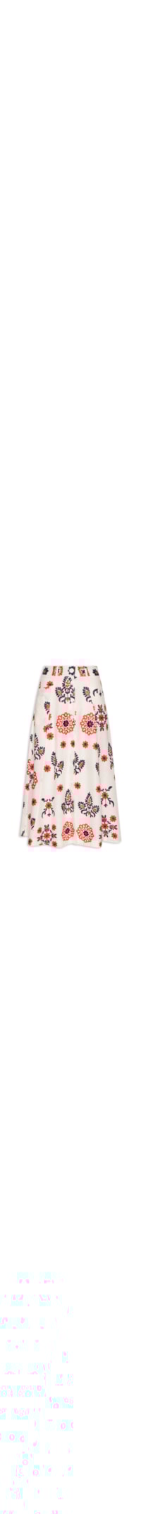 Saia Linho Bordado Floral Místico - Branco