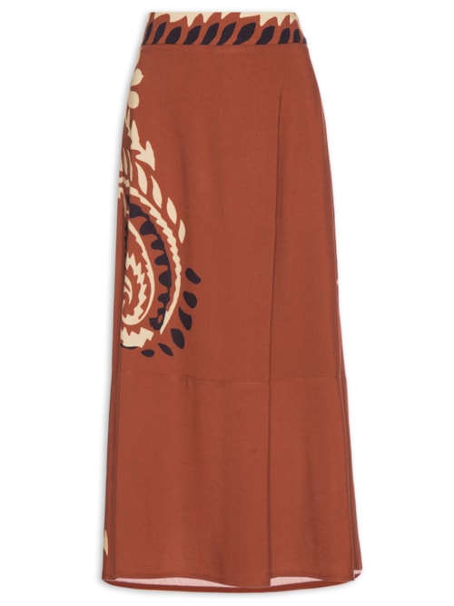 Saia Linho Estampa Almeria – Vermelho