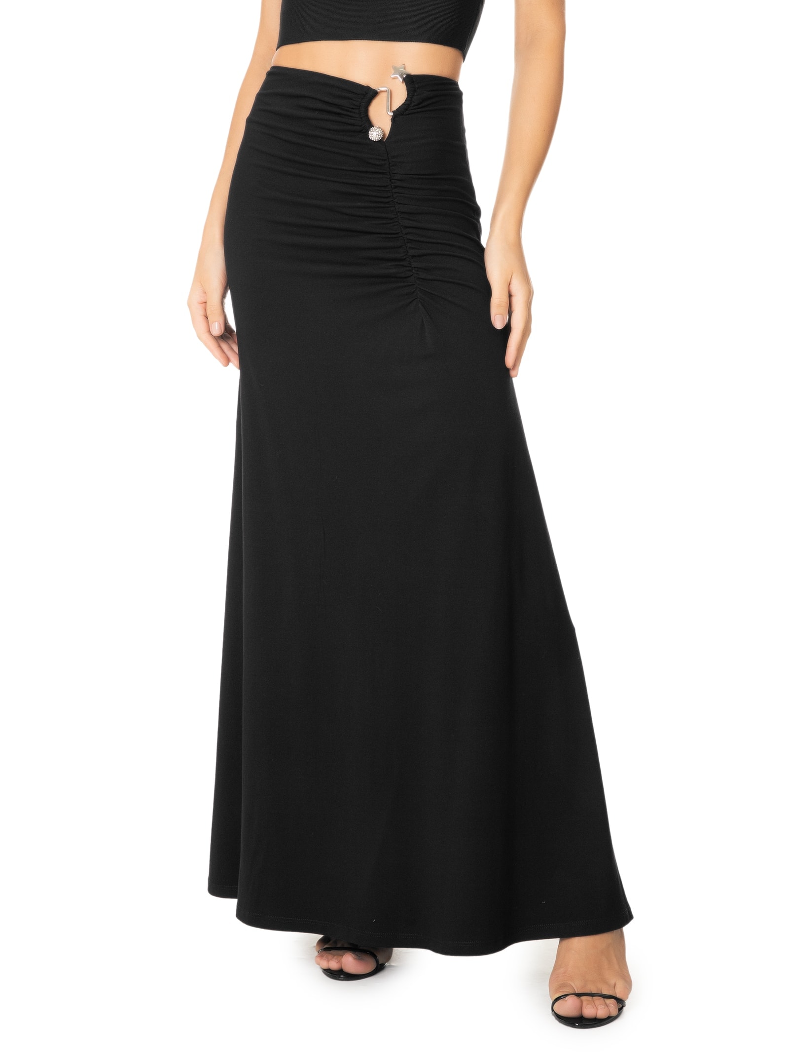 Saia Longa Com Aplicação Preto My Favorite Things