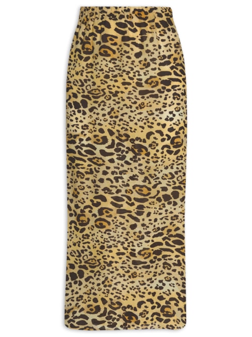 Saia Longa Com Fenda Lateral Onça – Animal Print